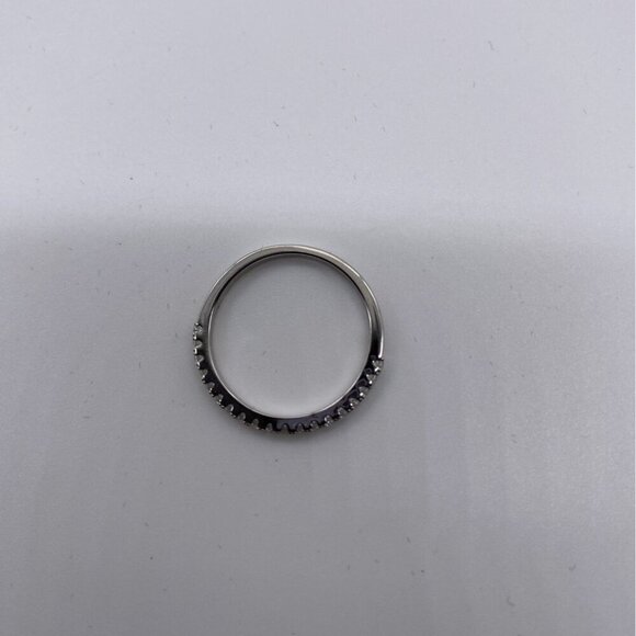 CZ Wedding Band Women 925 Sterling Silver Half Eternity Stackable Ring Size‎ 8 - Picture 4 of 7